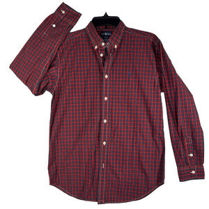 Ralph Lauren Mens XL / 20 Red Plaid Button Down Shirt Long Sleeve Cotton Pony